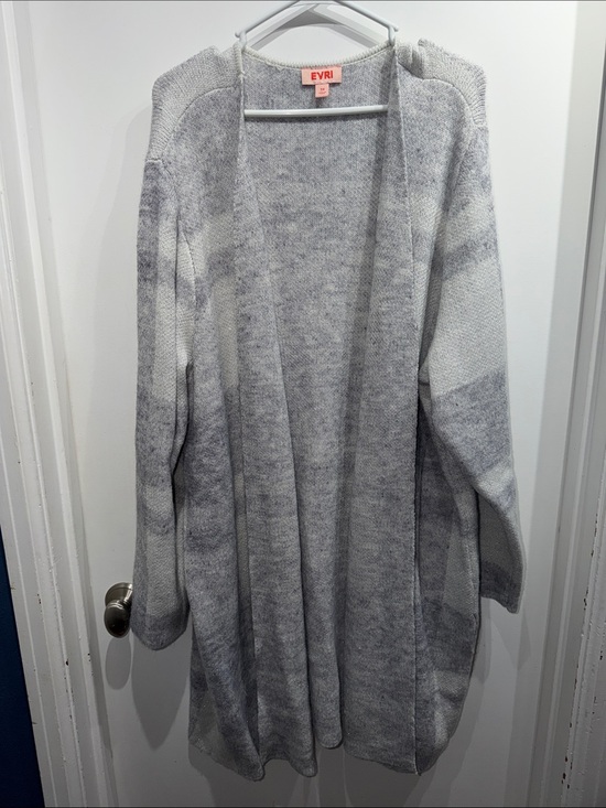 EVRI Sweaters - EVRI Women's Sparkly Gray Open-Front Draped Cardigan